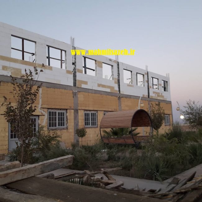 اجرای دیوار ICF سالن چند منظوره دانشگاه حائری میبد