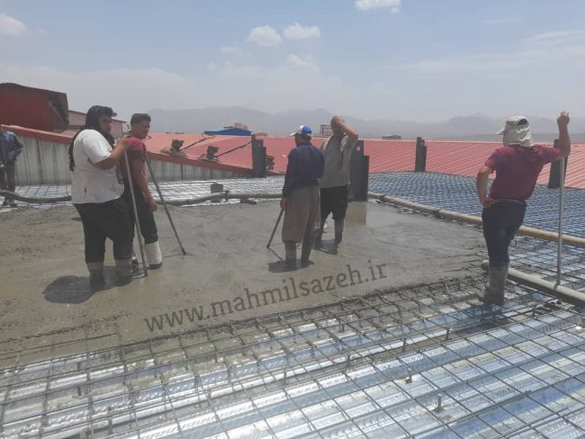 اجرای سقف عرشه فولادی پروژه شرکت شیوا الیاف